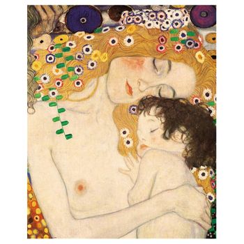 Legendarte - Cuadro Lienzo, Impresión Digital - Las Tres Edades (detalle) - Gustav Klimt - Decoración Pared Cm. 80x100