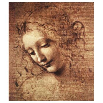 Legendarte - Cuadro Lienzo, Impresión Digital - Cabeza De Muchacha (mujer Despeinada) - Leonardo Da Vinci - Decoración Pared Cm. 80x100