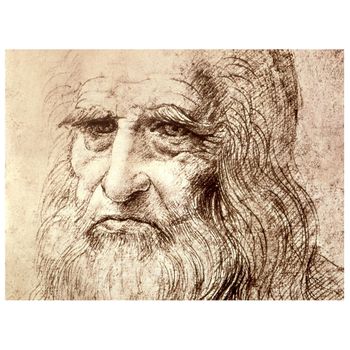 Legendarte - Cuadro Lienzo, Impresión Digital - Autorretrato - Leonardo Da Vinci - Decoración Pared Cm. 60x80