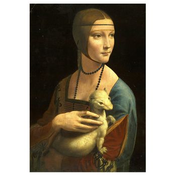 Legendarte - Cuadro Lienzo, Impresión Digital - La Dama Del Armiño - Leonardo Da Vinci - Decoración Pared Cm. 60x80