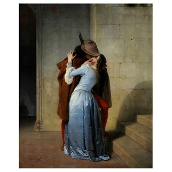 Legendarte - Cuadro Lienzo, Impresión Digital - El Beso - Francesco Hayez - Decoración Pared Cm. 60x75