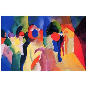 Legendarte - Cuadro Lienzo, Impresión Digital - Mujer Con Chaqueta Amarilla - August Macke - Decoración Pared Cm. 60x90