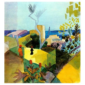 Legendarte - Cuadro Lienzo, Impresión Digital - Paisaje En El Mar - August Macke - Decoración Pared Cm. 60x60