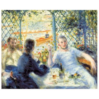 Legendarte - Cuadro Lienzo, Impresión Digital - Almuerzo A Orillas Del Río - Pierre Auguste Renoir - Decoración Pared Cm. 50x60