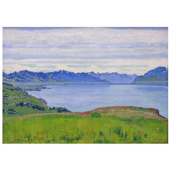 Legendarte - Cuadro Lienzo, Impresión Digital - Paisaje En El Lago Ginebra - Ferdinand Hodler - Decoración Pared Cm. 50x70