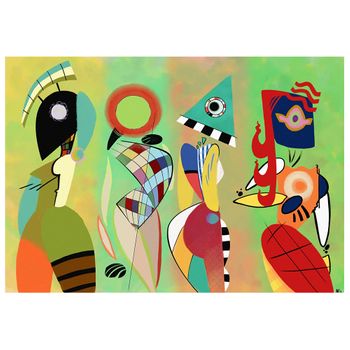 Legendarte - Cuadro Lienzo, Impresión Digital - Las Musas De Kandinsky - Decoración Pared Cm. 50x70