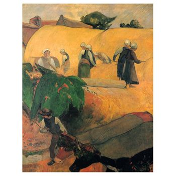 Legendarte - Cuadro Lienzo, Impresión Digital - La Producción De Heno En Bretaña - Paul Gauguin - Decoración Pared Cm. 60x80
