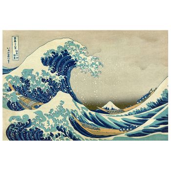 Legendarte - Cuadro Lienzo, Impresión Digital - La Gran Ola De Kanagawa - Katsushika Hokusai - Decoración Pared Cm. 60x90