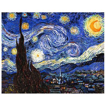 Legendarte - Cuadro Lienzo, Impresión Digital - La Noche Estrellada - Vincent Van Gogh - Decoración Pared Cm. 80x100