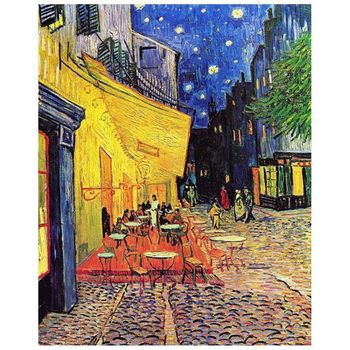 Cuadro Lienzo, Impresión Digital - Terraza De Café Por La Noche - Vincent Van Gogh - Decoración Pared  Cm. 80x100