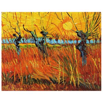 Legendarte - Cuadro Lienzo, Impresión Digital - Sauces Al Atardecer. - Vincent Van Gogh - Decoración Pared Cm. 80x100