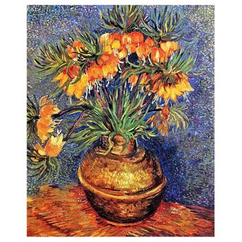 Legendarte - Cuadro Lienzo, Impresión Digital - Fritillaries En Un Jarrón De Cobre - Vincent Van Gogh - Decoración Pared Cm. 80x100