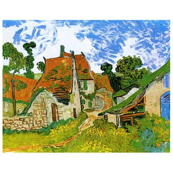 Legendarte - Cuadro Lienzo, Impresión Digital - Calle De La Aldea En Auvers - Vincent Van Gogh - Decoración Pared Cm. 80x100