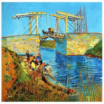 Legendarte - Cuadro Lienzo, Impresión Digital - El Puente Langlois De Arles - Vincent Van Gogh - Decoración Pared Cm. 90x90