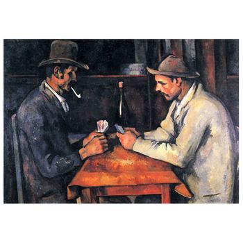 Legendarte - Cuadro Lienzo, Impresión Digital - Los Jugadores De Naipes - Paul Cézanne - Decoración Pared Cm. 80x110