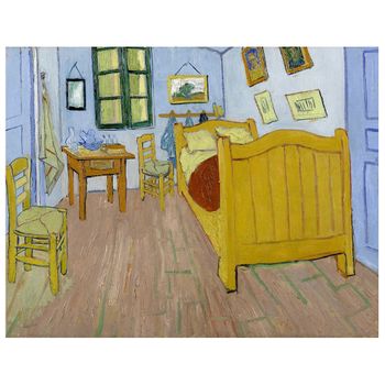 Legendarte - Cuadro Lienzo, Impresión Digital - El Dormitorio En Arlés - Vincent Van Gogh - Decoración Pared Cm. 80x100