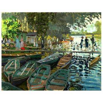 Legendarte - Cuadro Lienzo, Impresión Digital - Bañistas En La Grenouillère - Claude Monet - Decoración Pared Cm. 80x100