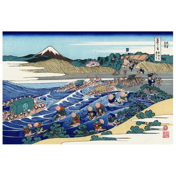 Legendarte - Cuadro Lienzo, Impresión Digital - El Monte Fuji Visto Desde Kanaya En Tokaido - Katsushika Hokusai - Decoración Pared Cm. 80x120