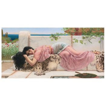 Legendarte - Cuadro Lienzo, Impresión Digital - Cuando El Corazón Es Joven - John William Godward - Decoración Pared Cm. 50x100