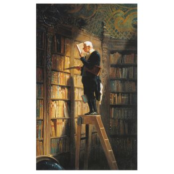 Legendarte - Cuadro Lienzo, Impresión Digital - El Ratón De Biblioteca - Carl Spitzweg - Decoración Pared Cm. 60x100