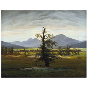 Legendarte - Cuadro Lienzo, Impresión Digital - El Árbol Solitario - Caspar David Friedrich - Decoración Pared Cm. 80x100