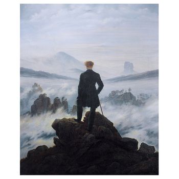 Legendarte - Cuadro Lienzo, Impresión Digital - El Caminante Sobre El Mar De Nubes - Caspar David Friedrich - Decoración Pared Cm. 80x100