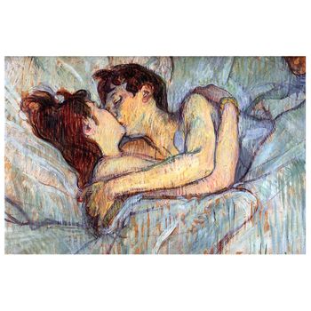 Legendarte - Cuadro Lienzo, Impresión Digital - En La Cama: El Beso - Henri De Toulouse-lautrec - Decoración Pared Cm. 40x60