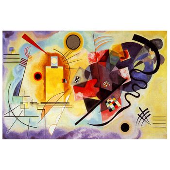 Legendarte - Cuadro Lienzo, Impresión Digital - Amarillo, Rojo, Azul - Wassily Kandinsky - Decoración Pared Cm. 60x90