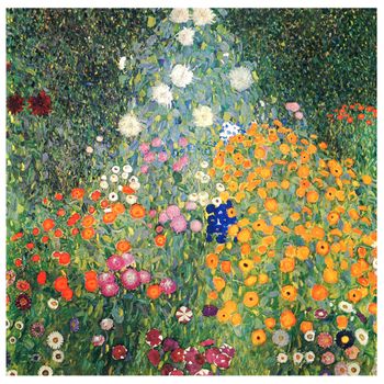 Legendarte - Cuadro Lienzo, Impresión Digital - Jardín De Flores - Gustav Klimt - Decoración Pared Cm. 60x60