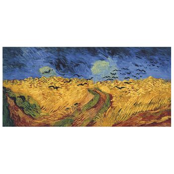Legendarte - Cuadro Lienzo, Impresión Digital - Trigal Con Cuervos - Vincent Van Gogh - Decoración Pared Cm. 50x100