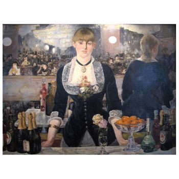 Legendarte - Cuadro Lienzo, Impresión Digital - El Bar Del Folies Bergère - Édouard Manet - Decoración Pared Cm. 80x100