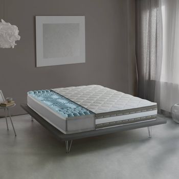 Colchón De Lujo Individual Talamo Italia, Made In Italy, Colchón Extraíble De Memory Foam Y Gel Waterfoam, Antiácaros E Hipoalergénico, Cm 80x190 H27