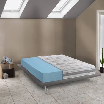 Colchón Talamo Italia Single Gold, Made In Italy, Colchón Extraíble De Memory Foam Y Waterfoam, Antiácaros E Hipoalergénico, Cm 80x200 H21