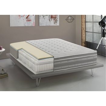 Colchón Talamo Italia Single Mack, Made In Italy, Ortopédico En Memory Foam Y Muelles Micro-bolsillos, Antiácaros E Hipoalergénico, Cm 80x190 H37