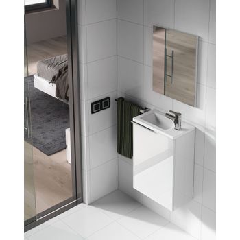 Mueble De Baño Con Puerta Batiente Con Lavabo Y Espejo Incluido