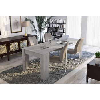 Mesa De Comedor Moderna, Consola Extensible Hasta 10 Asientos, Medidas 90 X 51 X 77 Cm (hasta 237 Con Extensiones), Gris - Color Cemento