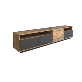 Mueble De Televisión Roble Y Antracita 180x44.5h44.6 Cm