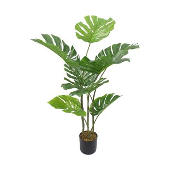 Planta Artificial De Monstera Rebecca Mobili Emas 90x40x40 Peva Polietileno Verde Marrón