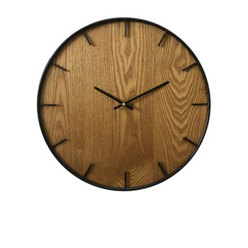 Reloj Decorativo Pared Hogar Mdf Marrón Negro Salón 40x40x4,5 Rebecca Mobili