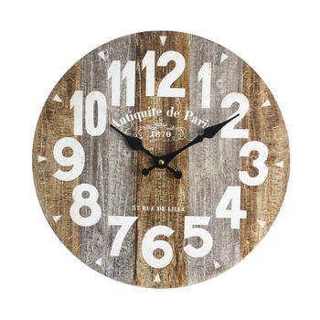Reloj De Pared Relojes Vintage Rustico Madera 34x34x4 Rebecca Mobili
