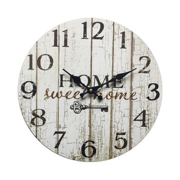 Reloj De Pared Reloj Decorativo Madera Blanco Shabby 33,8x33,8x4 Rebecca Mobili