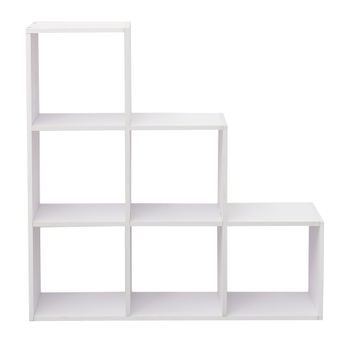 Estantería Libreria Moderna Mdf Blanco 6 Cuartos 97,5x97,5x29 Rebecca Mobili