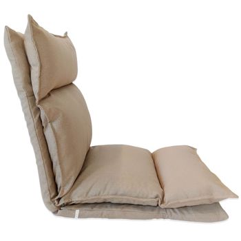 Silla Acolchada Tumbona Meditación Beige Metal Poliéster 70x56x70 Rebecca Mobili