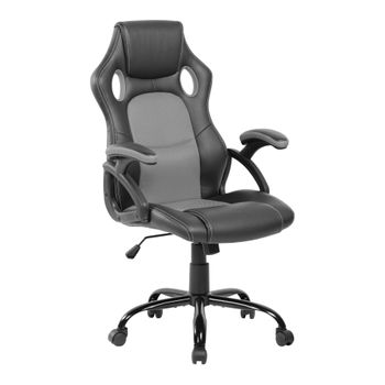 Sillón Gamer Asiento Oficina Negro Gris Nylon 120x66x63 Rebecca Mobili