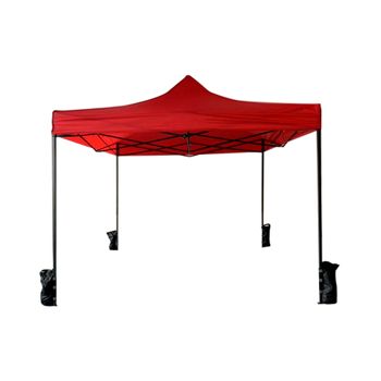 Gazebo Plegable Rojo Con Saco 4 Pesos Metal Poliester 3x3 Rebecca Mobili