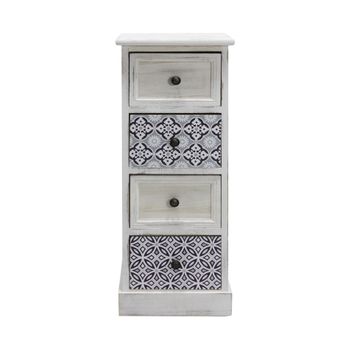 Cajonera Estrecha Boho Shabby De Madera 4 Cajones Dormitorio Rebecca Mobili  con Ofertas en Carrefour