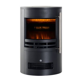 Chimenea Eléctrica Led Efecto Llama 3d Ajustable 1000w 2000w Negro Rebecca Mobili