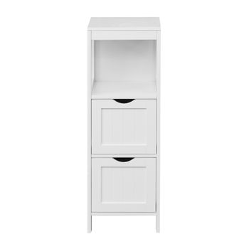 Mueble De Baño De Madera Blanca Con 2 Cajones Y Estante Rebecca Mobili