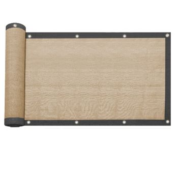 Cortina De Balcón Deflector De Viento Sombra De Polietileno Beige 95% Sombra Rebecca Mobili