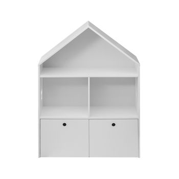 Librería Infantil Caja De Juguetes De Madera Blanca 3 Estantes 2 Cajones Habitación Infantil Rebecca Mobili